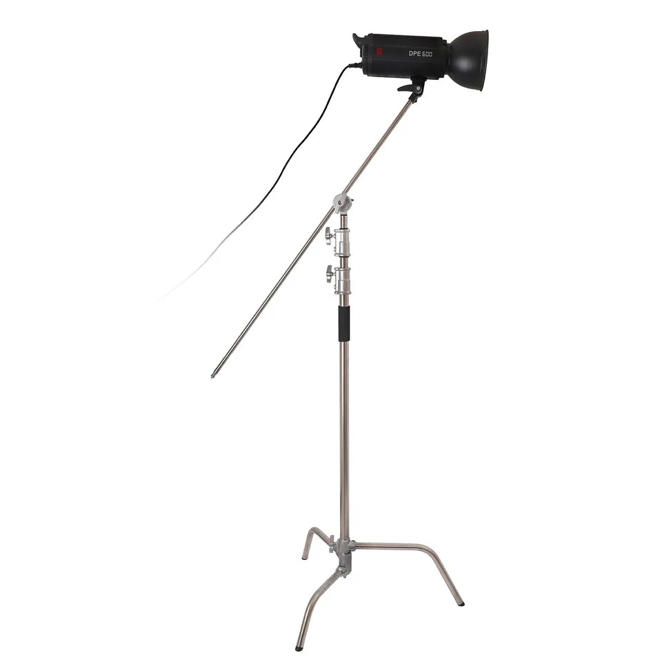 HRIDZ 150-330cm Heavy Duty C-Stand with 128cm Boom Arm 2 Grip Heads Set - HRIDZ