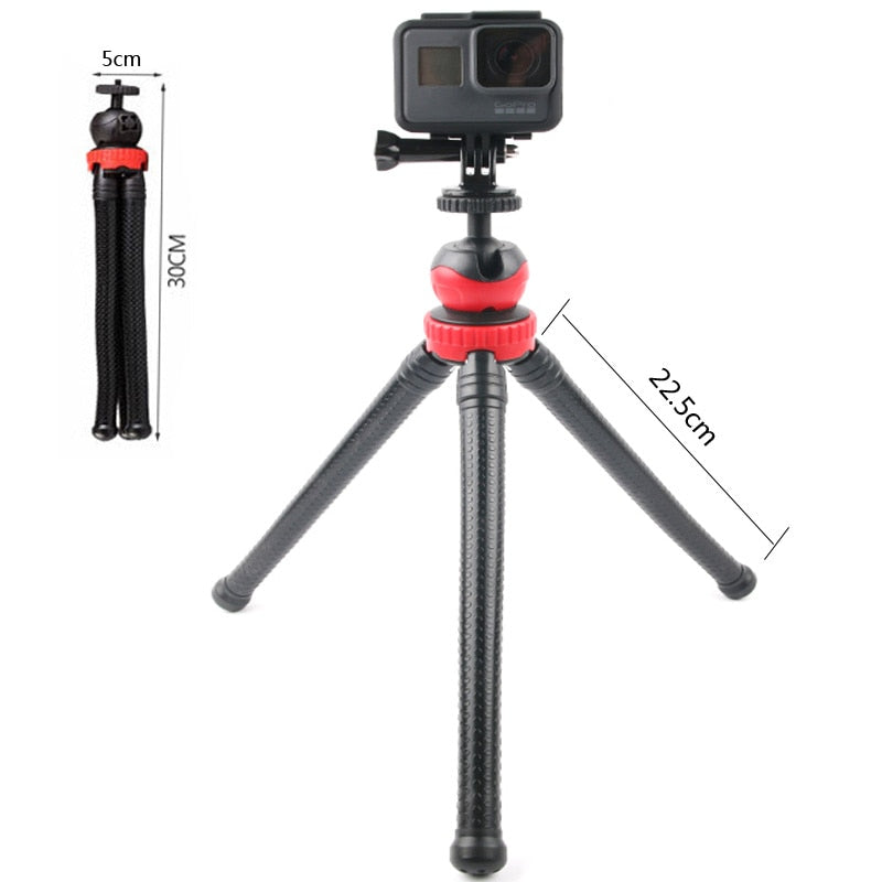 Hridz 360 Degree Flexible Octopus Portable Tripod Heavy Duty Stand with Ball Head for GoPro DSLR Camera - HRIDZ