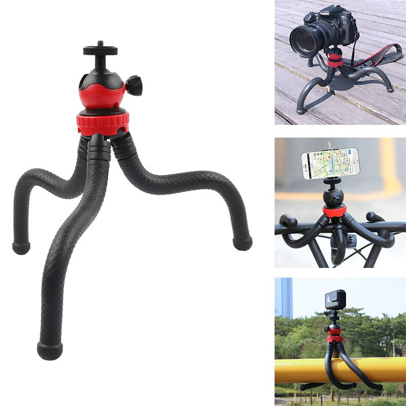 Hridz 360 Degree Flexible Octopus Portable Tripod Heavy Duty Stand with Ball Head for GoPro DSLR Camera - HRIDZ