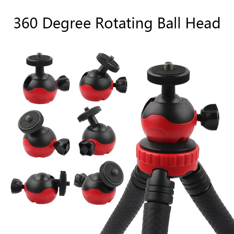 Hridz 360 Degree Flexible Octopus Portable Tripod Heavy Duty Stand with Ball Head for GoPro DSLR Camera - HRIDZ