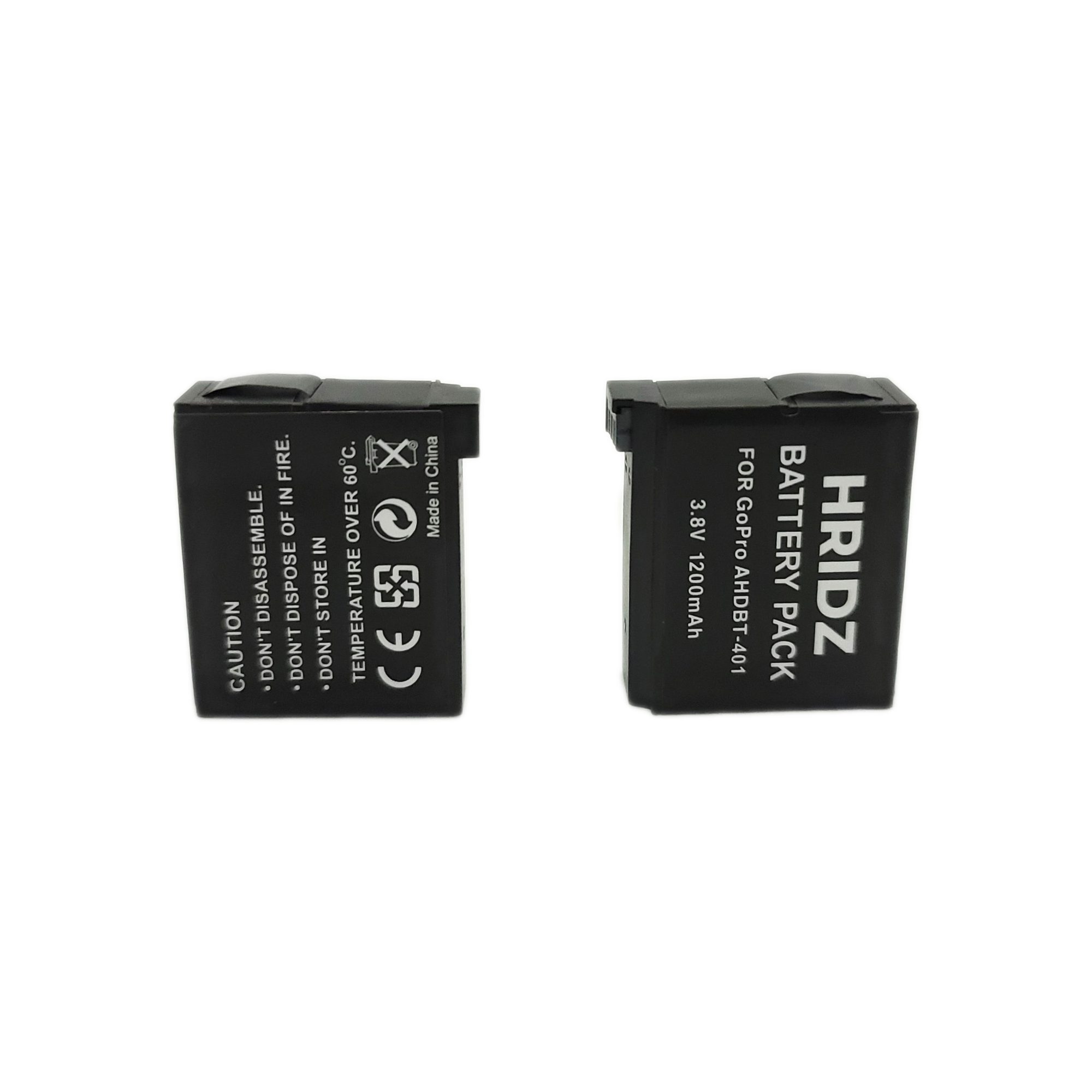 2Pcs Hridz AHDBT-401 Battery for Go Pro HERO4 BLACK and HERO4 SILVER Cameras - HRIDZ