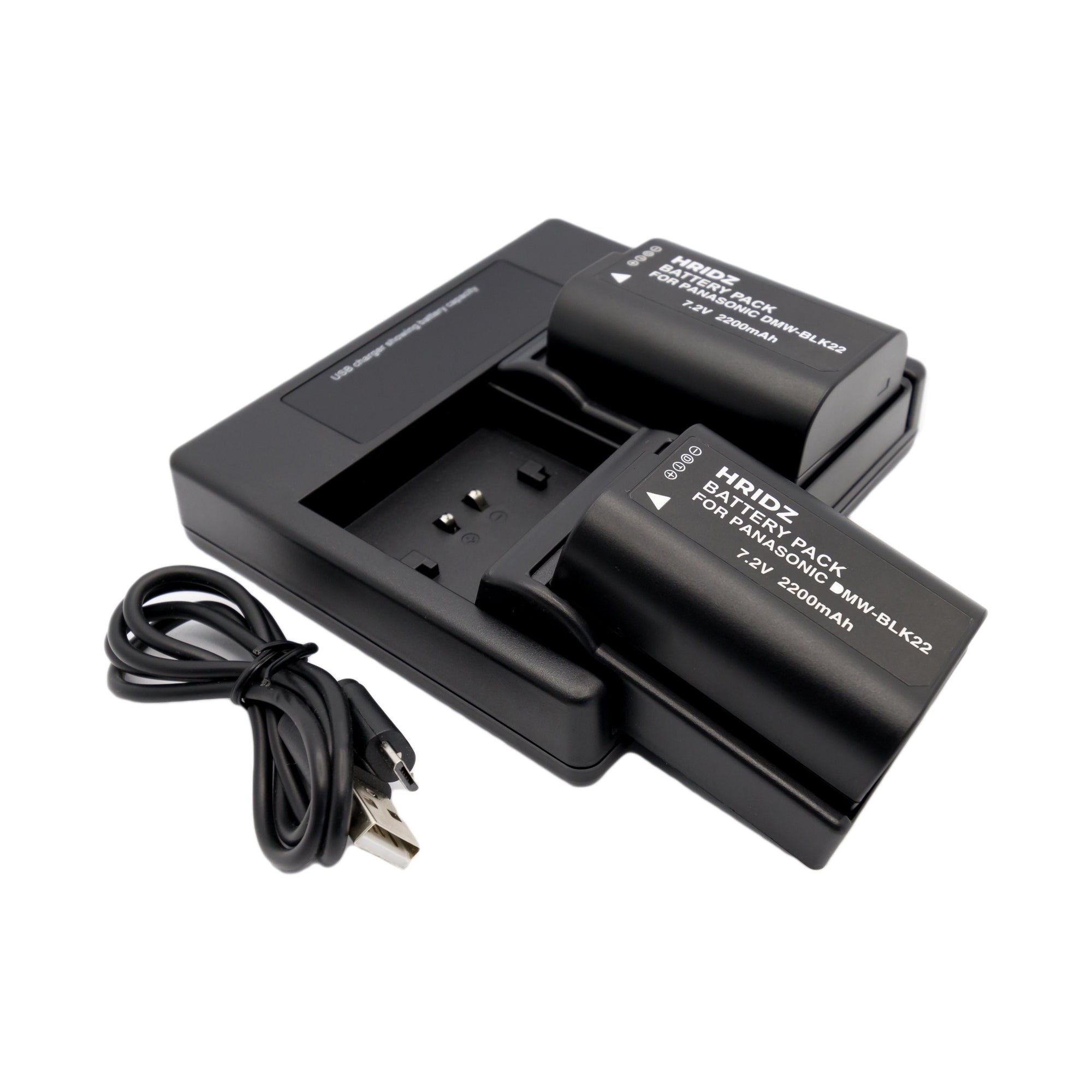 Hridz BLK22 Battery and Dual charger for Panasonic DMW-BLK22 LUMIX DSLR - HRIDZ