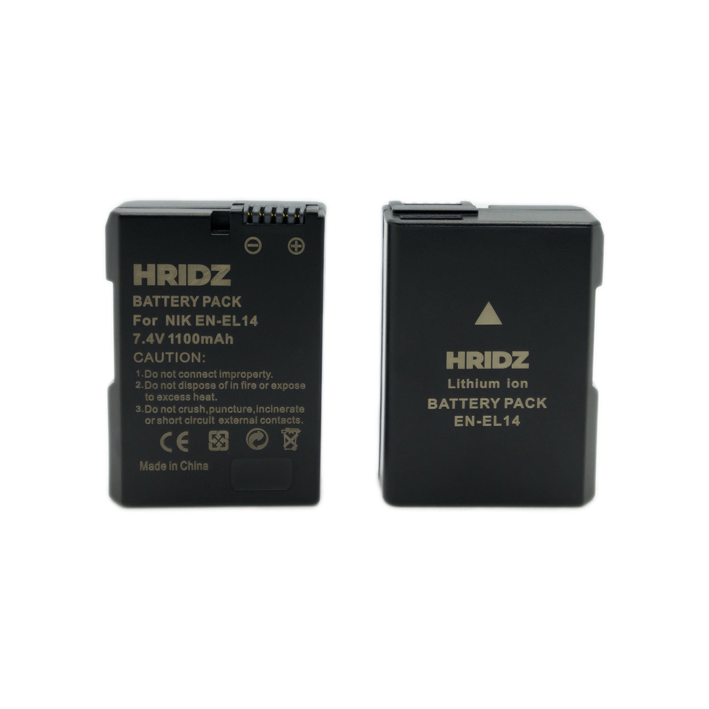 Hridz EN-EL14 Battery & Charger Set replacement for Nikon EN-EL14 Battery