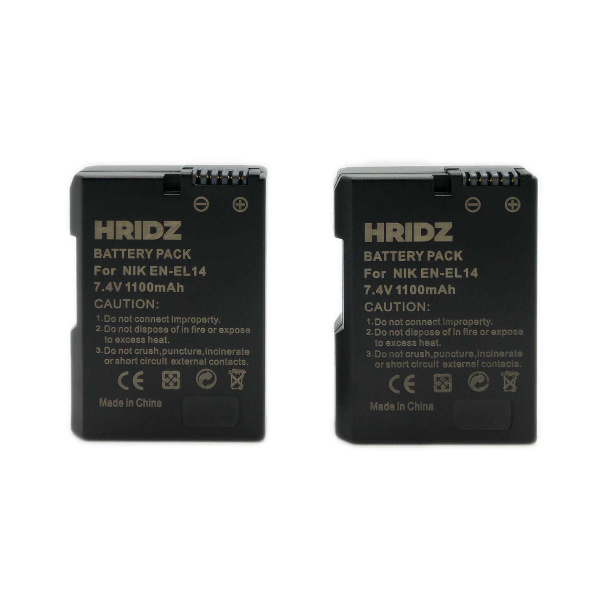 Hridz EN-EL14 Battery & Charger Set replacement for Nikon EN-EL14 Battery - HRIDZ