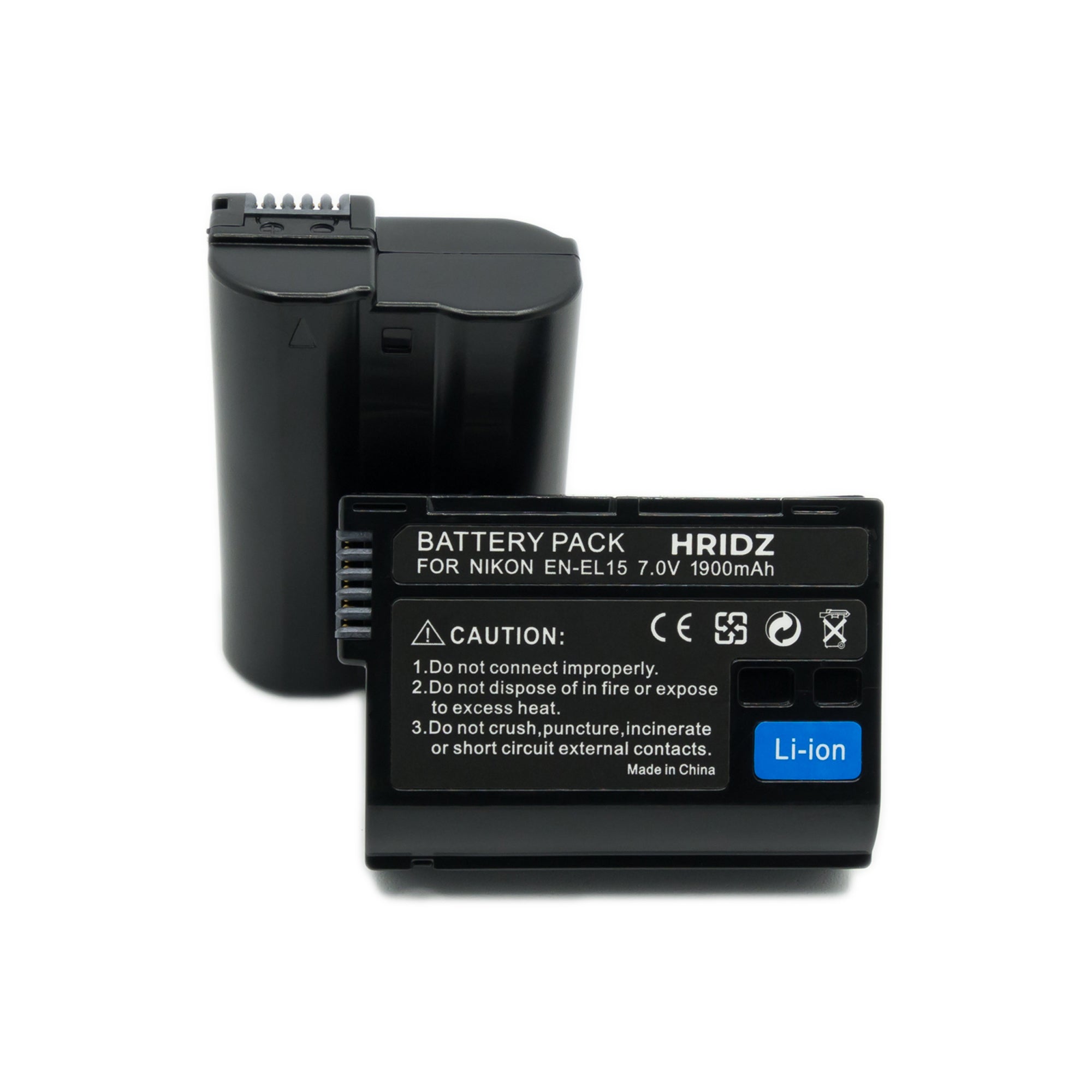 Hridz EN-EL15 Battery for Nikon Z8 Z7 Z6 D780 D500 D600 D610 D750 D810 D850 - HRIDZ