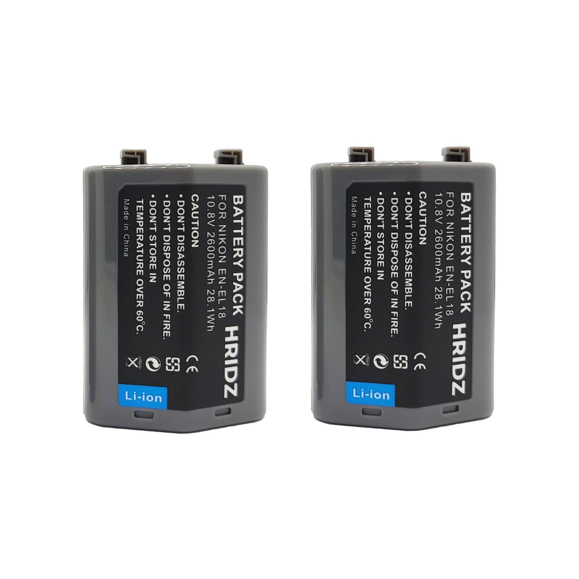 Hridz EN-EL18 Battery 10.8V for Nikon ENEL18 EN-EL18a D4 D4s S52 D5 Z9 Cameras - HRIDZ