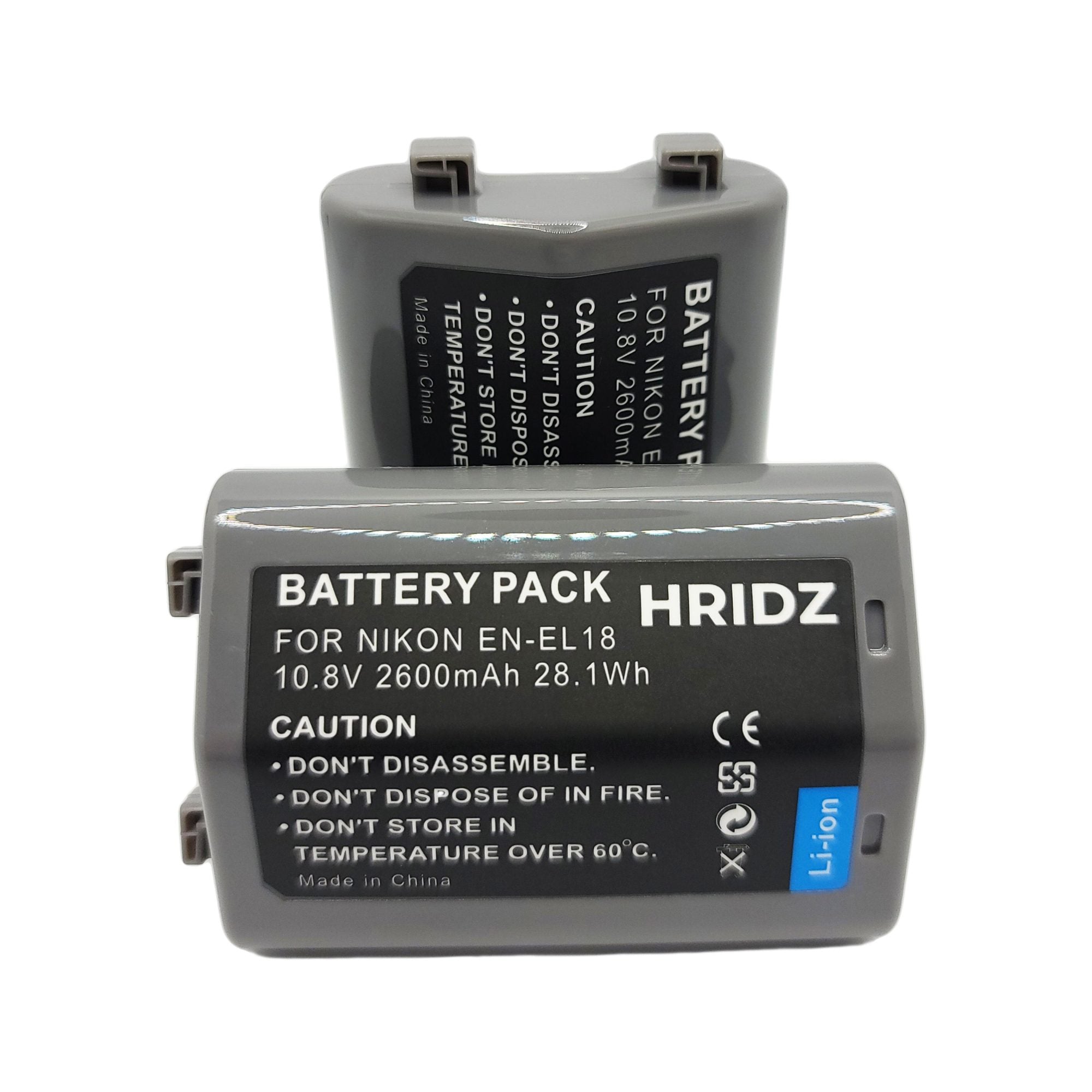 Hridz EN-EL18 Battery 10.8V for Nikon ENEL18 EN-EL18a D4 D4s S52 D5 Z9 Cameras - HRIDZ