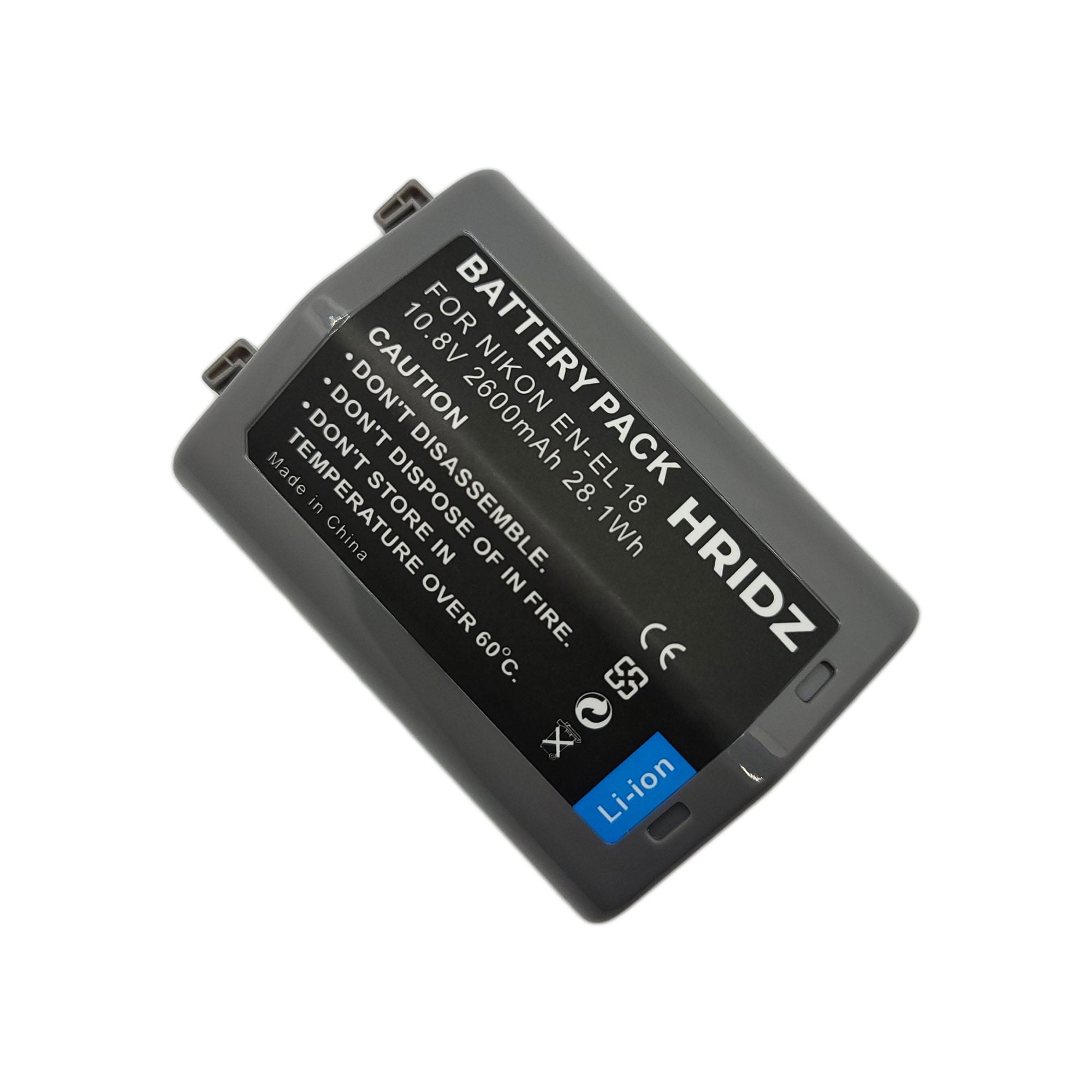 Hridz EN-EL18 Battery 10.8V for Nikon ENEL18 EN-EL18a D4 D4s S52 D5 Z9 Cameras - HRIDZ