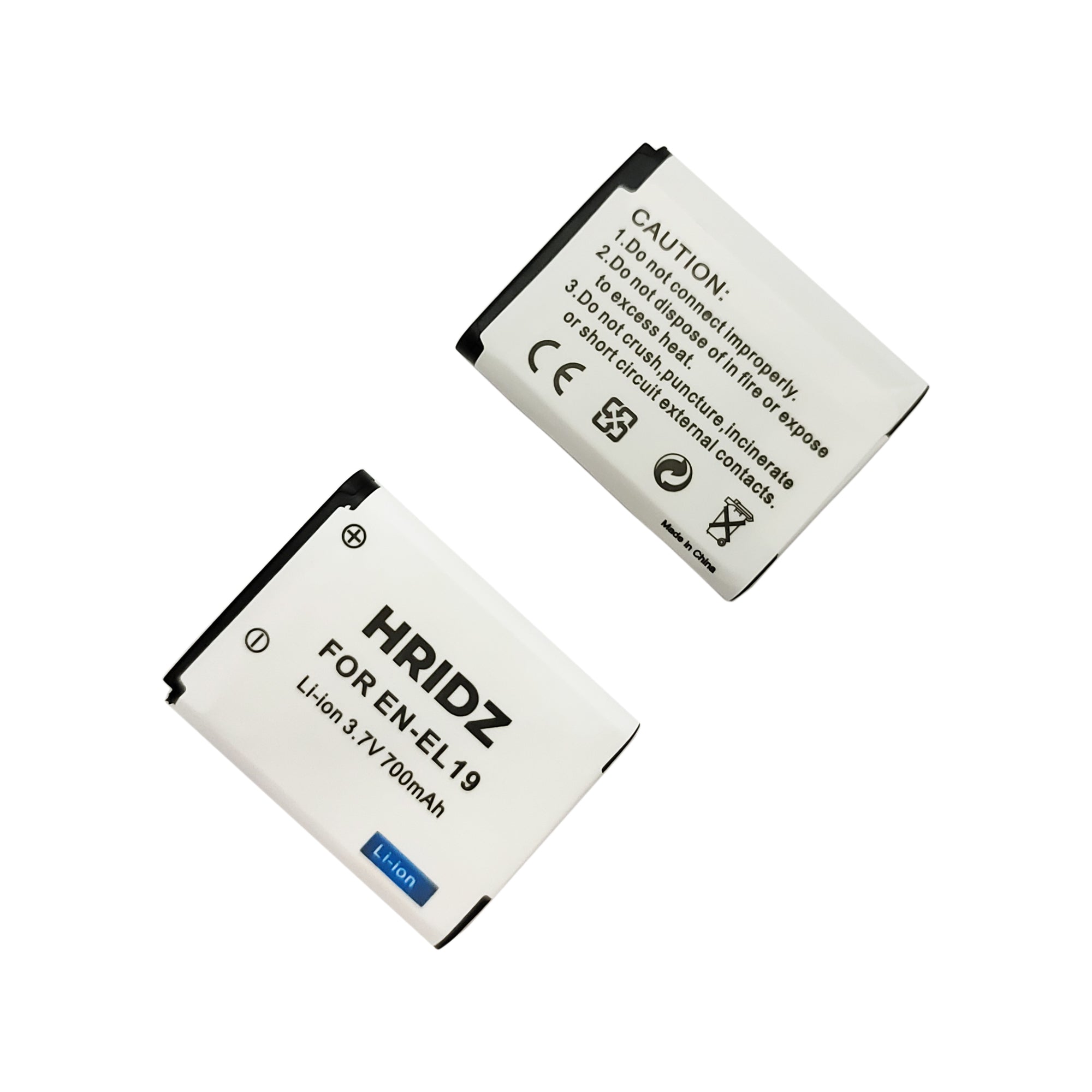 Hridz EN-EL19 Battery and Charger For Nikon Coolpix S4100 S4400 S5200 S5300 - HRIDZ