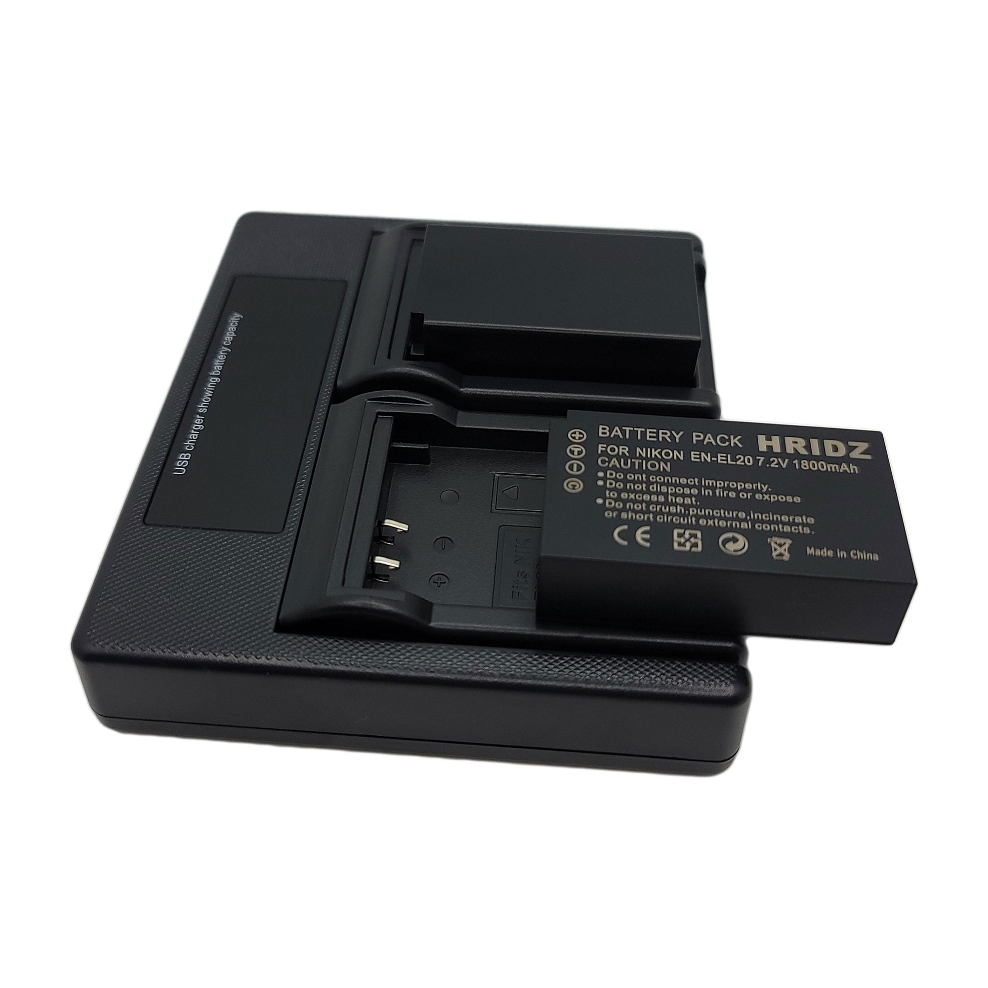 Hridz EN-EL20 Batteries & Dual USB Charger Combo for Nikon EN-EL20 EN-EL22 EL20A - HRIDZ