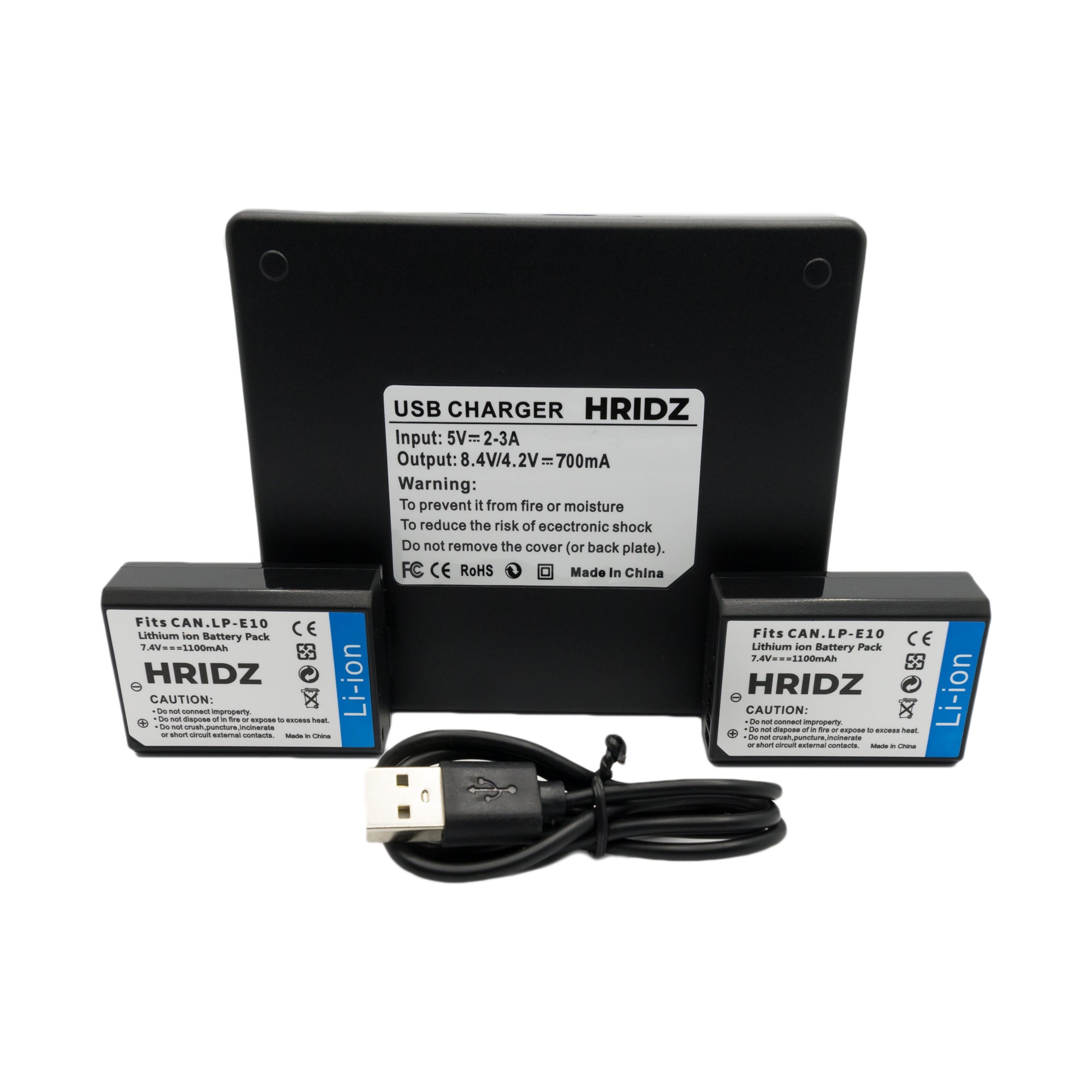 Hridz LP-E10 Battery & Dual Charger Pack for Canon 3000D EOS 1500D 1300D 1200D 1100D - HRIDZ