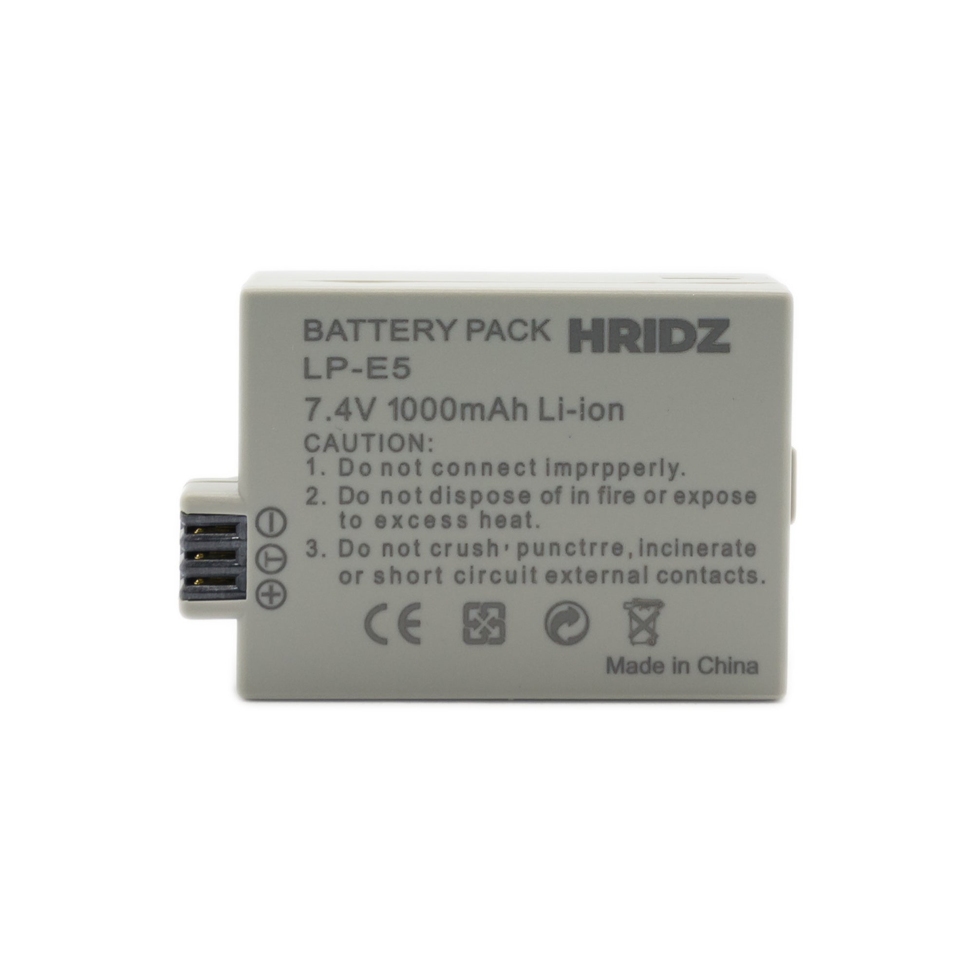 Hridz LP-E5 Battery Pack for Canon EOS Rebel and Kiss Cameras (100% Compatible with Original) - HRIDZ