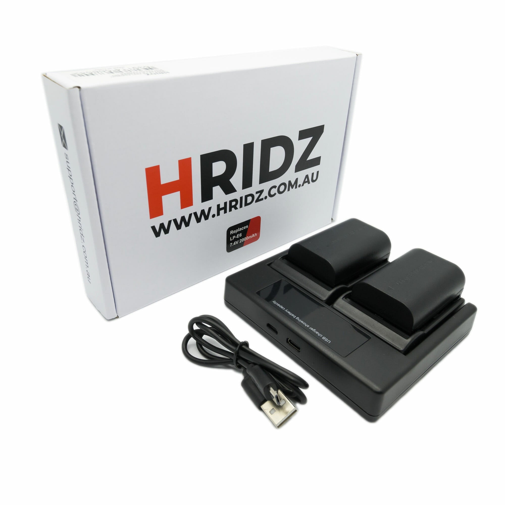 HRIDZ LP-E6 E6NH Batteries & Charger Pack for Canon R7 R6 5D 6D 7D 90D 80D 70D 60D E6NH - HRIDZ