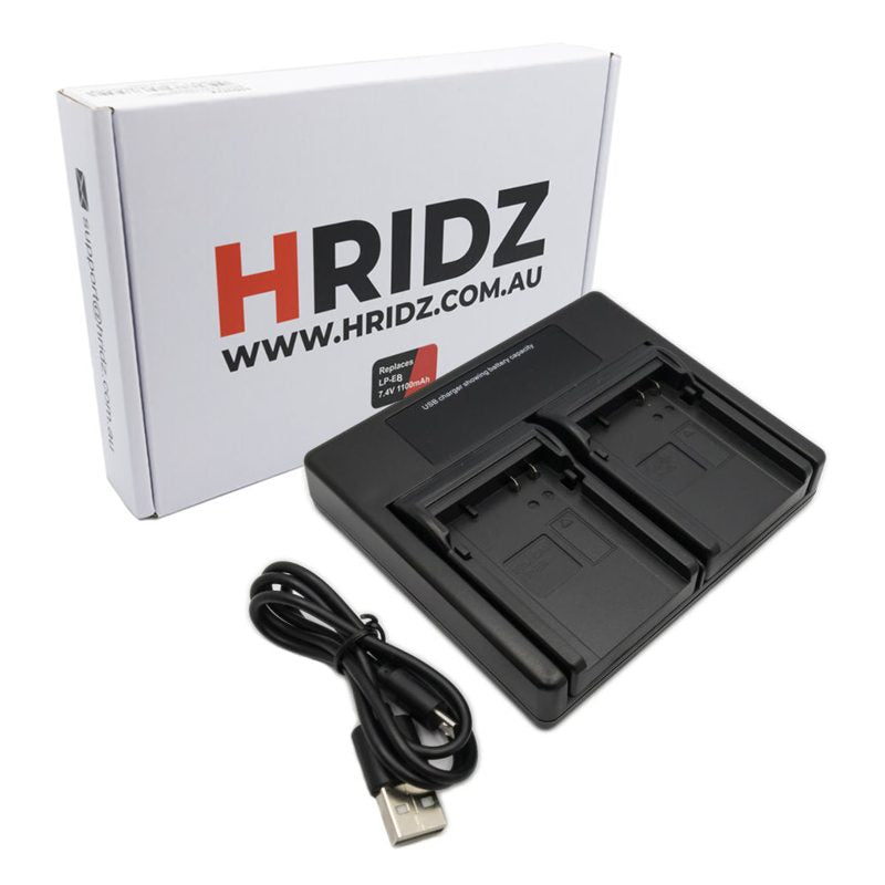 HRIDZ LP-E6 LP-E6NH Dual Battery Charger For Canon EOS R7 5D 6D 7D 80D 70D 60D LP-E6 60Da - HRIDZ