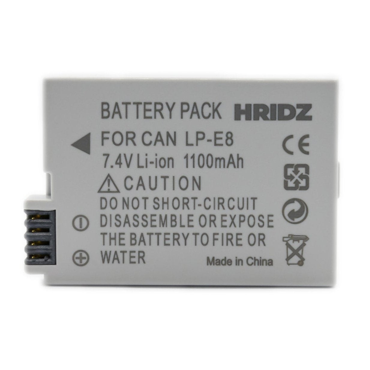 Hridz LP-E8 Battery for Canon EOS 550D 600D 650D 700D 750D DSLR Cameras - HRIDZ