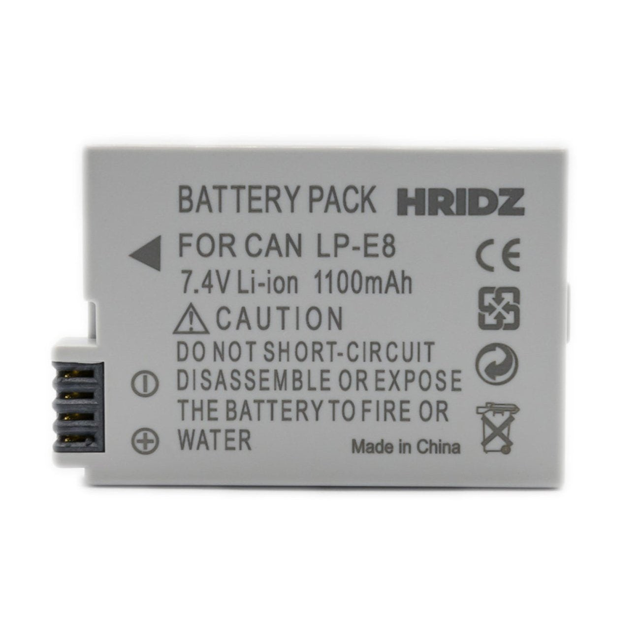 Hridz LP-E8 Battery Pack for Canon EOS 550D 600D 650D 700D 750D DSLR Camera - HRIDZ