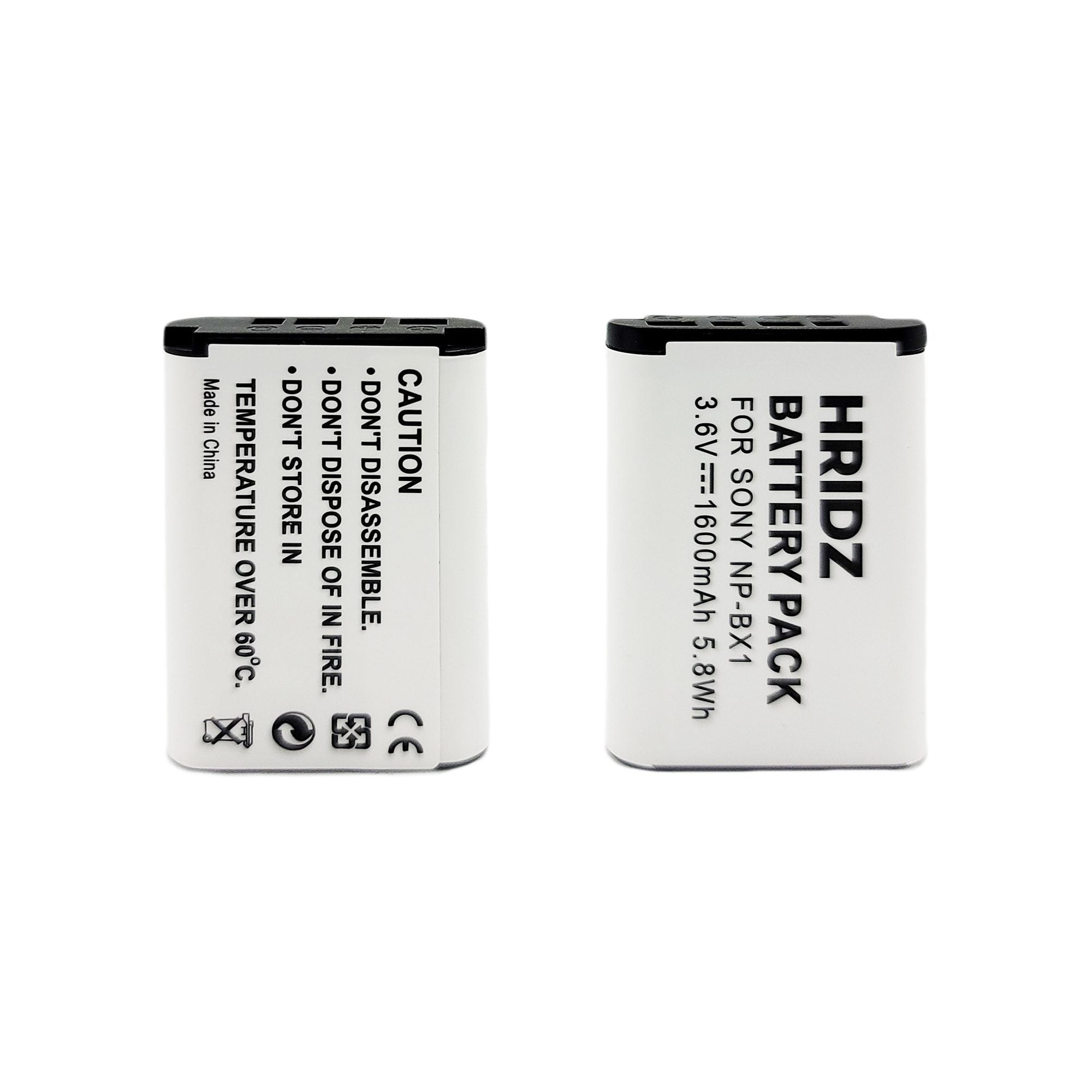 Hridz 2pcs 1600mAh NP-BX1 Battery with LCD Dual Charger for Sony RX100 - HRIDZ