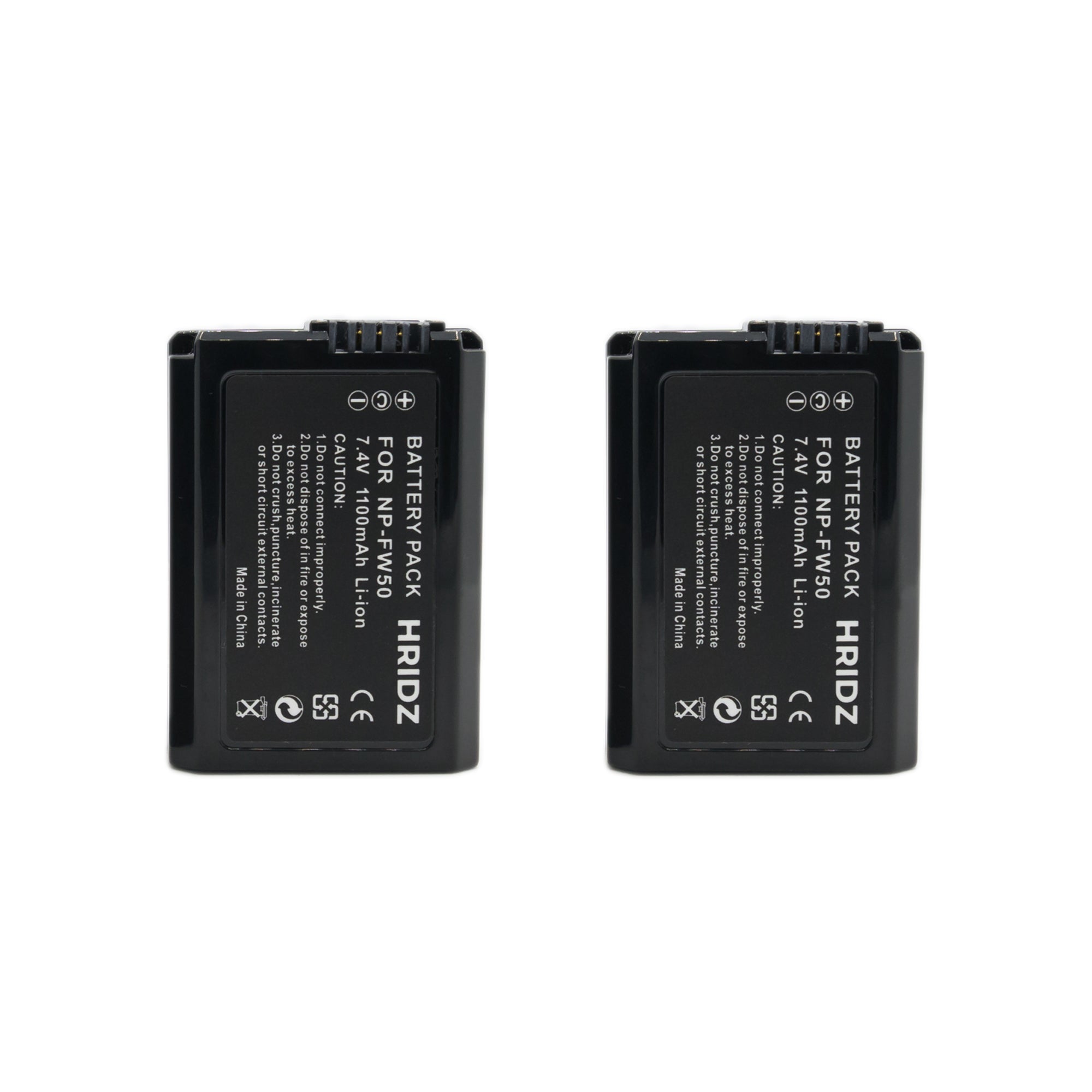 Hridz NP-FW50 Battery & Charger Pack for Sony NP-FW50 and SLT-A33,A35,A37,A55V, DSC-RX10 - HRIDZ