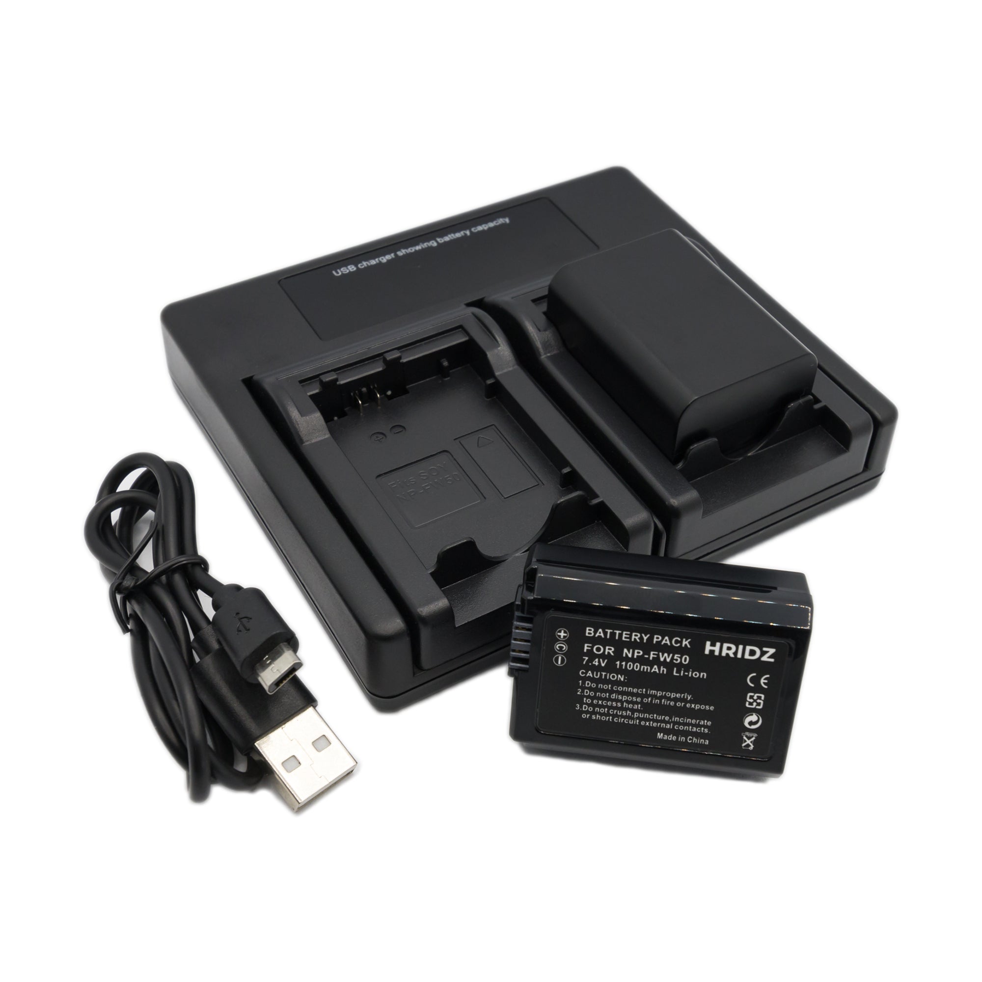 Hridz NP-FW50 Battery & Charger Pack for Sony NP-FW50 and SLT-A33,A35,A37,A55V, DSC-RX10 - HRIDZ