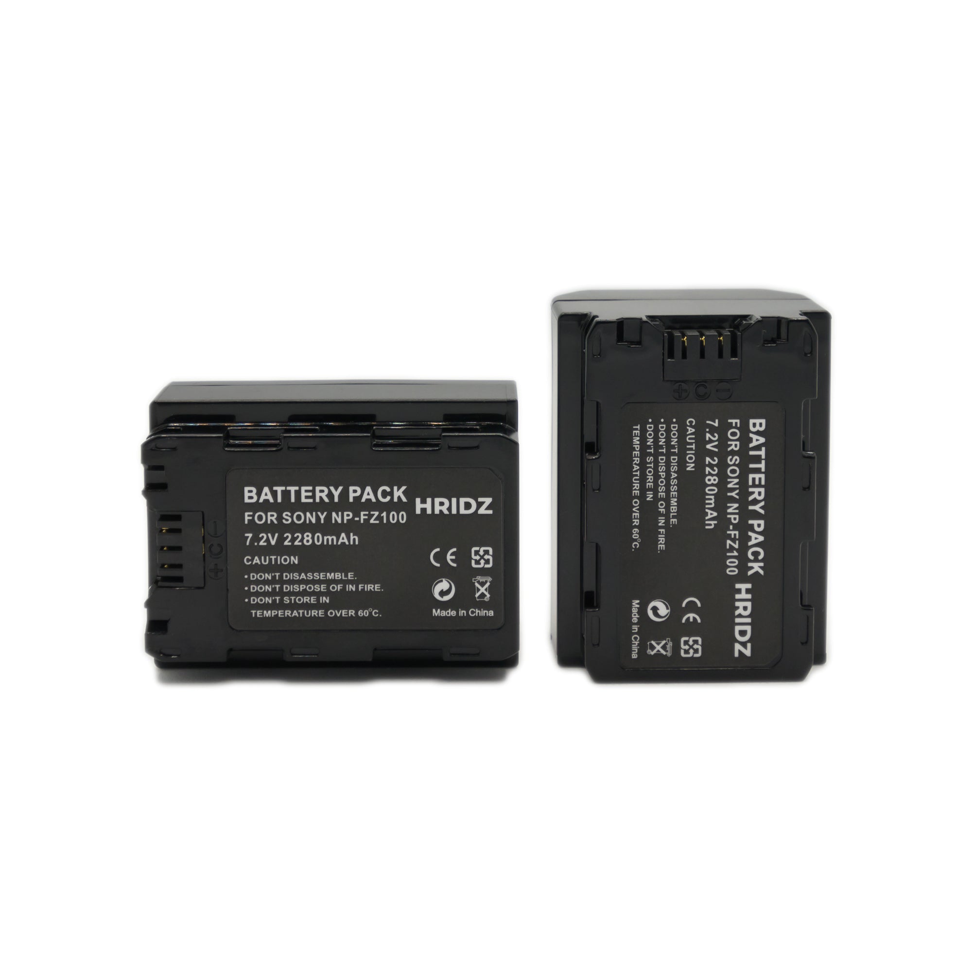 Hridz NP-FZ100 Battery and Dual Charger Pack for Sony A9 9R A9R A9S A7RIII A7RIV A6600 - HRIDZ