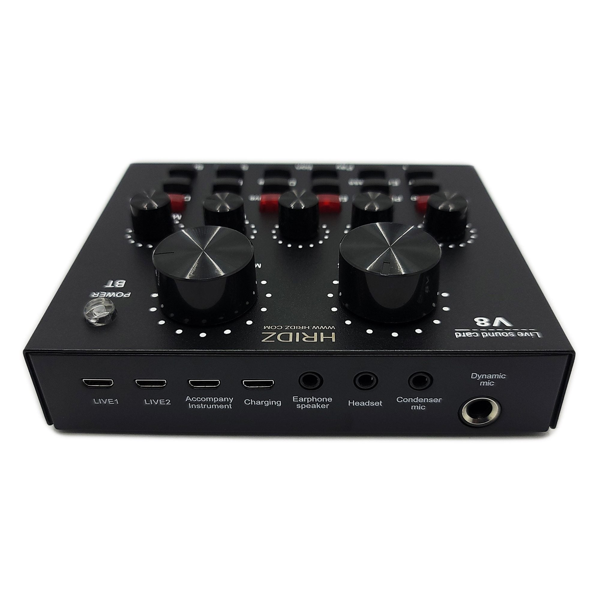 Hridz V8 Sound Card Bluetooth Sound Mixer Board for Live Streaming with Effects - HRIDZ