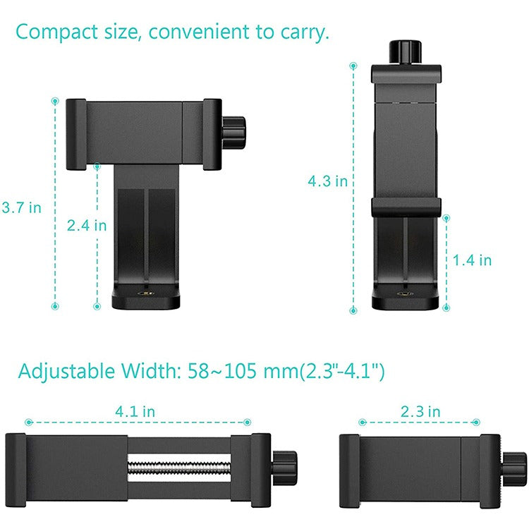 Hridz Universal Smartphone Tripod Mount Adapter Adjustable Clamp Phone Holder Clip Holder - HRIDZ