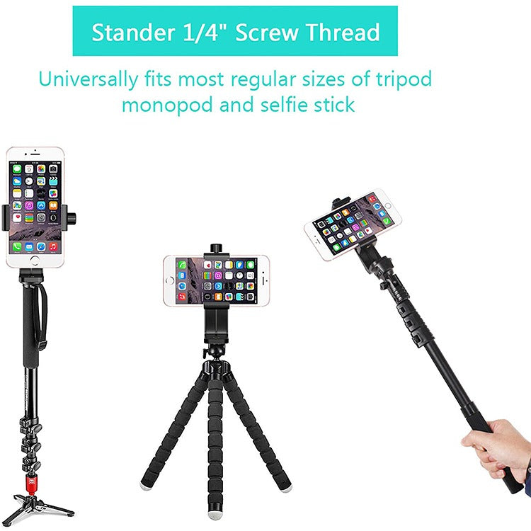 Hridz Universal Smartphone Tripod Mount Adapter Adjustable Clamp Phone Holder Clip Holder - HRIDZ