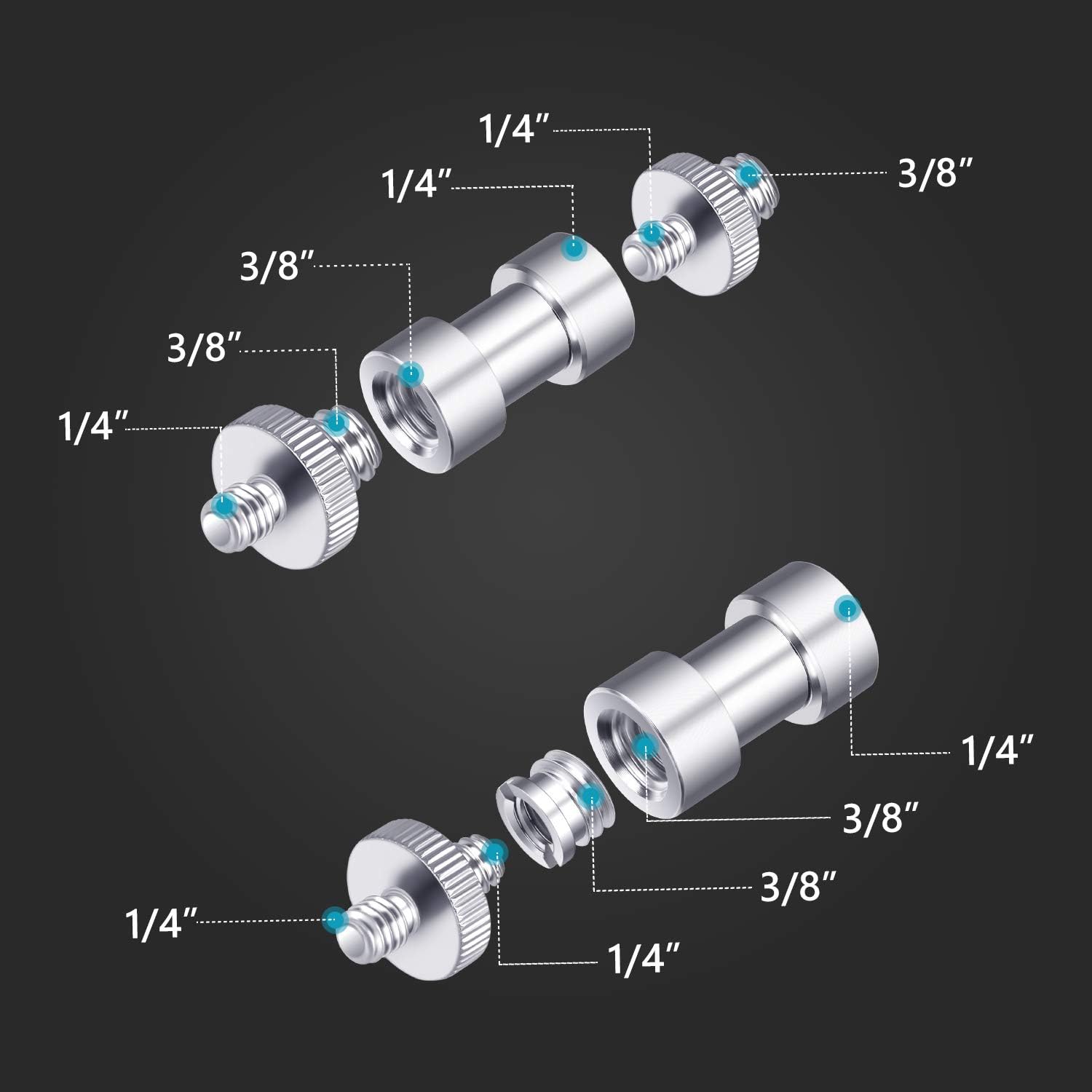 Male to Female Thread Screw Mount Adapter Converter Spigot Screw Mount Screw - HRIDZ