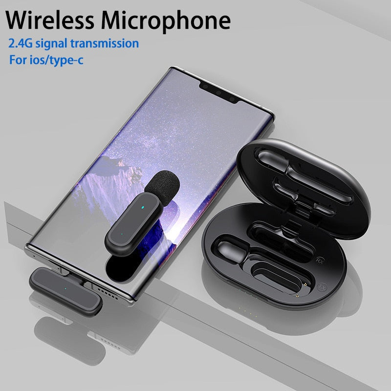 Professional Wireless Lavalier Microphone Set with Portable Charging Box Crystal Clear Audio - HRIDZ