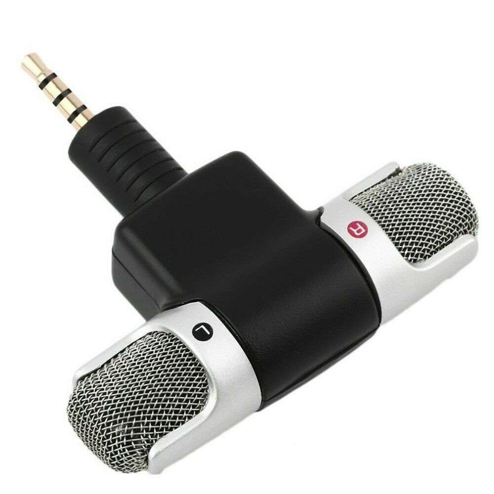 Hridz 3.5mm Mini Jack External Stereo Recorder Microphone Mic For Smart Phones - HRIDZ